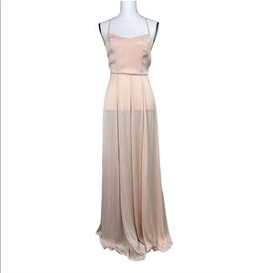 CXM Urban outfitter blush silk maxi dress